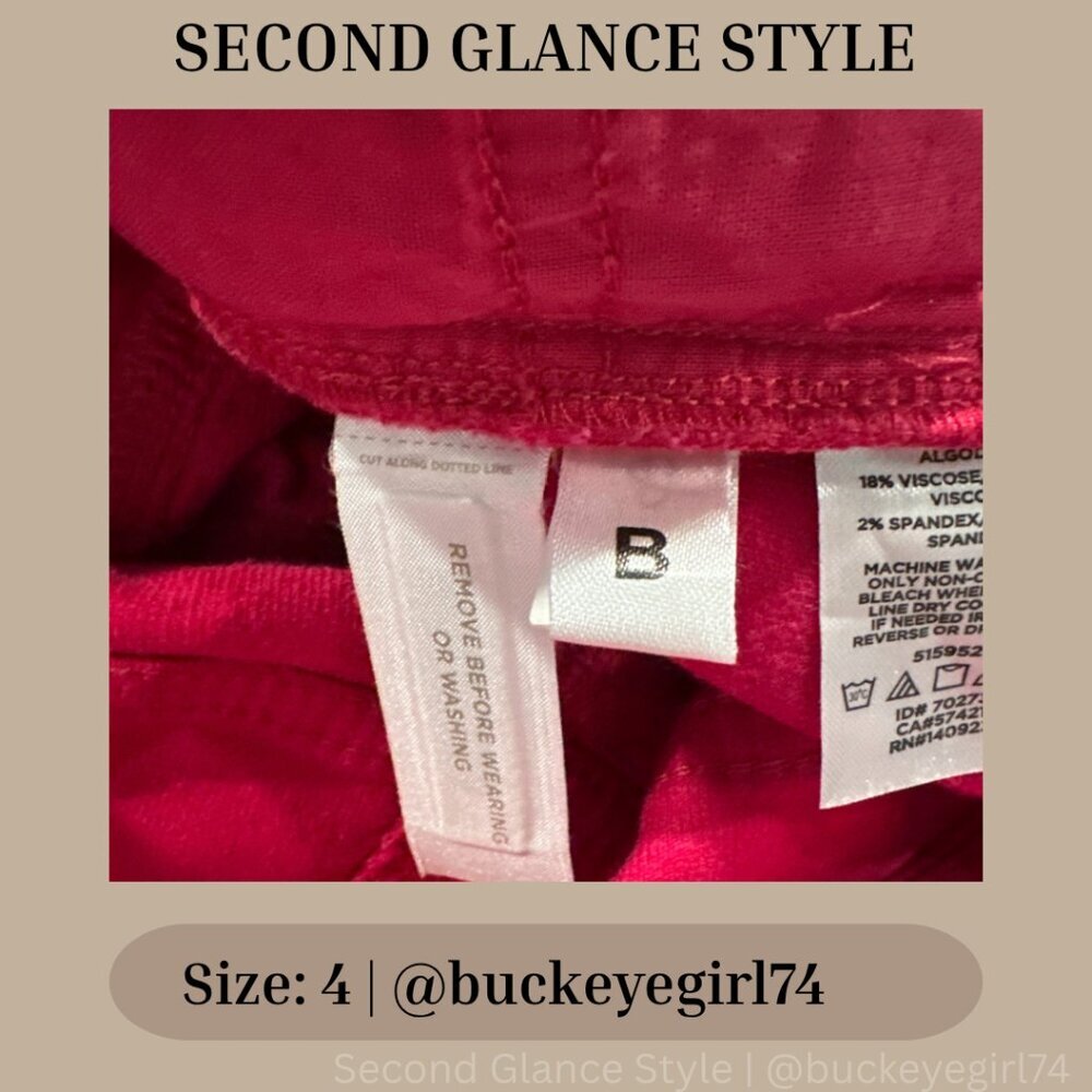 LOFT Women’s SZ 4 Red Velvet Corduroy Skinny Pants Stretch - Picture 5 of 7